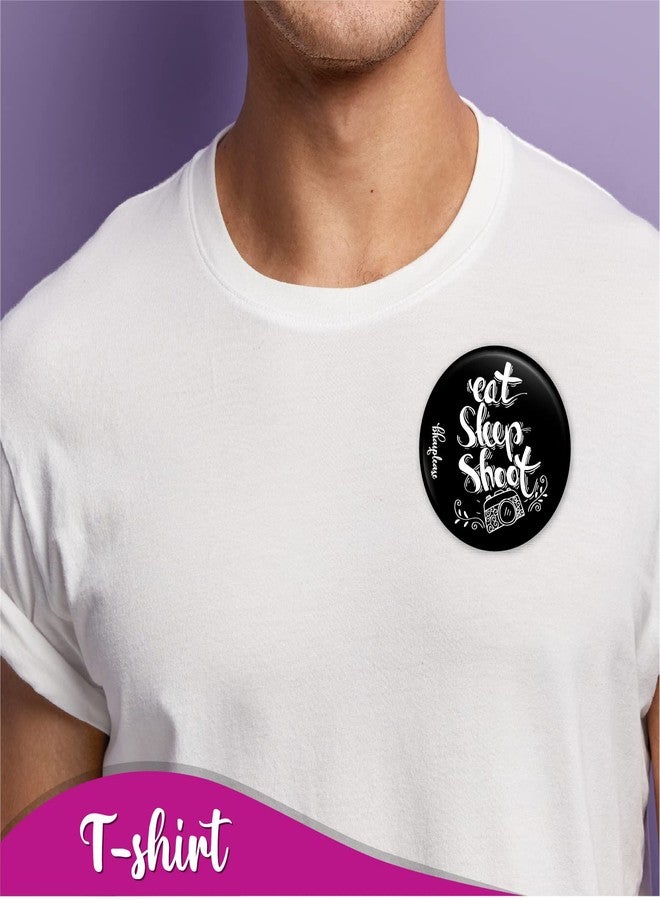 Bhai Please Eat Sleep Shoot Pin Badges | 44mm Round Shaped Pin- Badge | Pin-Back Button Badge | Gift for Birthday, Events (Pack of 10) - Image 4